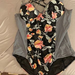 Torrid size 4 multi pattern swimsuit.